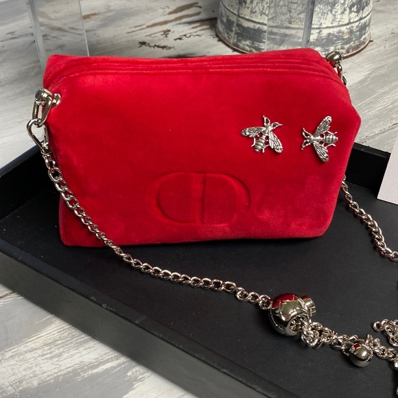 Dior Bags Dior Red Velvet Cosmetic Piuch Poshmark